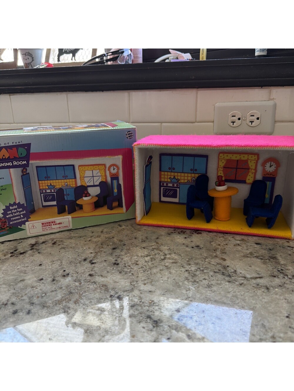 FeltLand Felt Dollhouse Furniture Set Kitchen & Dining Room 13 Pieces Multicolor
